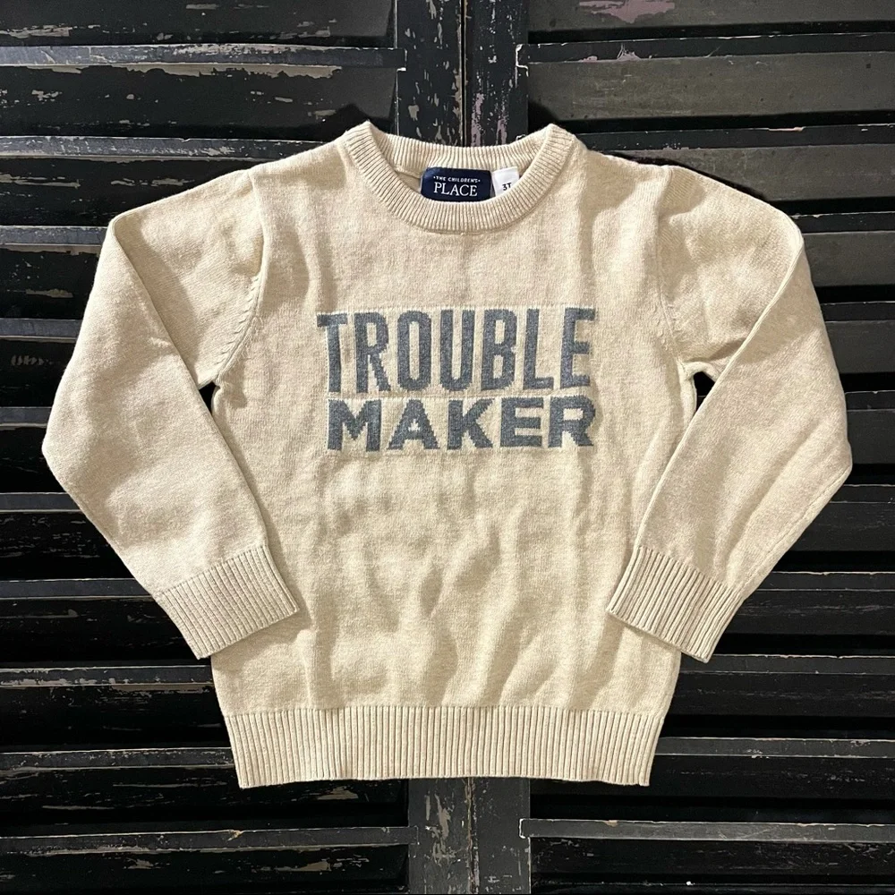 THE CHILDREN’S PLACE “Trouble Maker” Long Sleeve Sweater